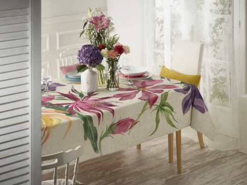 fotografia manteleria textil hogar flores evacasado